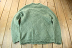 Vintage 1980s Mohair Blend Cable Knit Crewneck Sweater