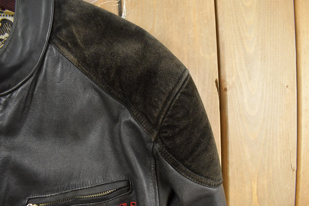 Vintage 1990s Avirex Racing Leather Jacket Men's Small