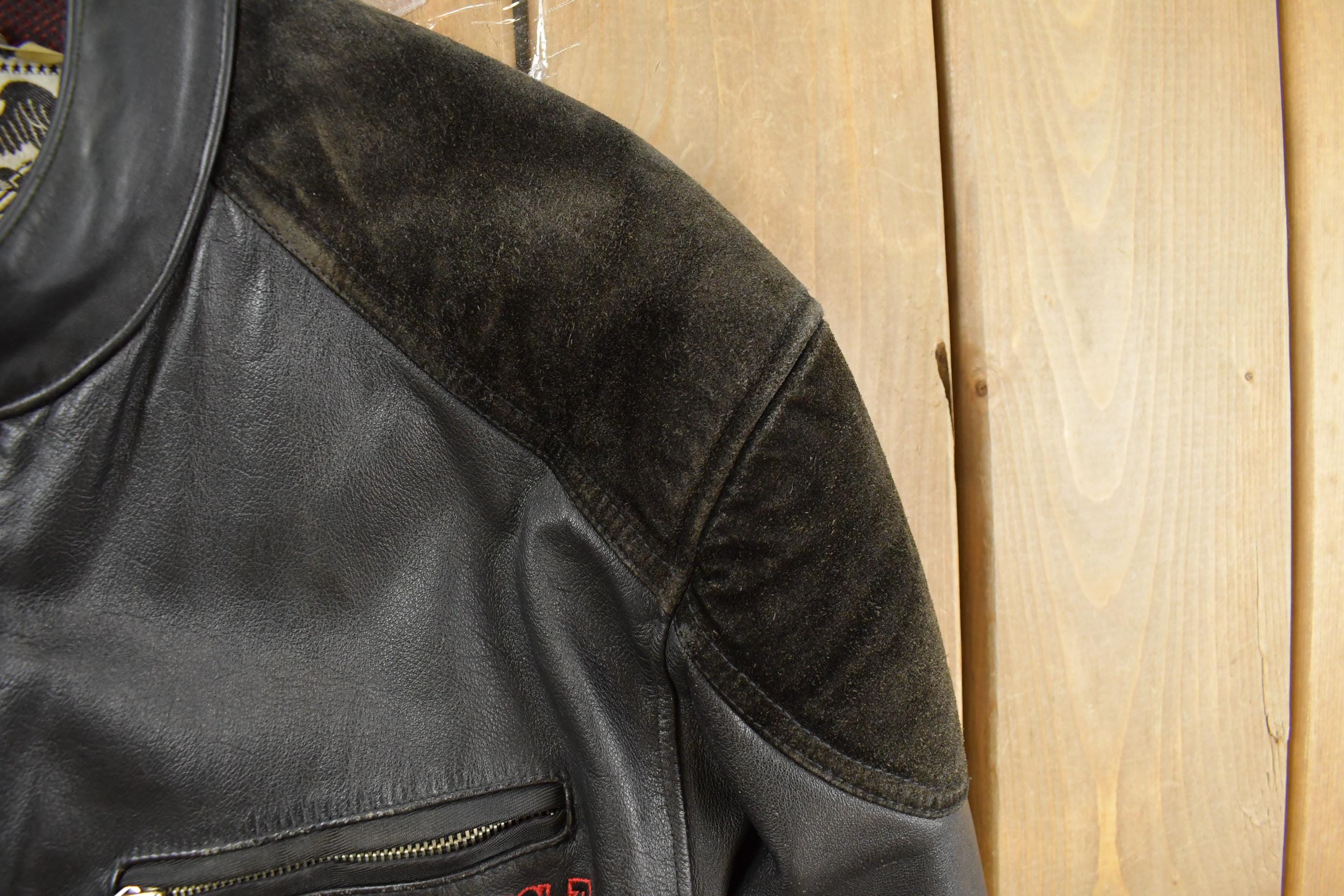 Vintage 1990s Avirex Racing Leather Jacket Men's Small