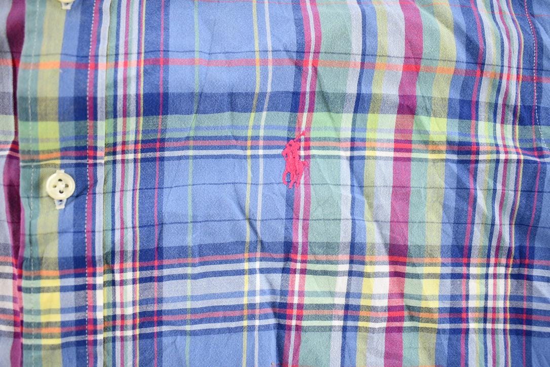 Vintage 2000s Polo Ralph Lauren Checkered Plaid Short Sleeve Button Down Shirt