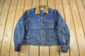 Vintage 1970s Lee Storm Riders Blanket Lined Denim Jean Trucker Jacket Men's Large