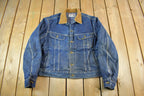 Vintage 1970s Lee Storm Riders Blanket Lined Denim Jean Trucker Jacket Men's Large