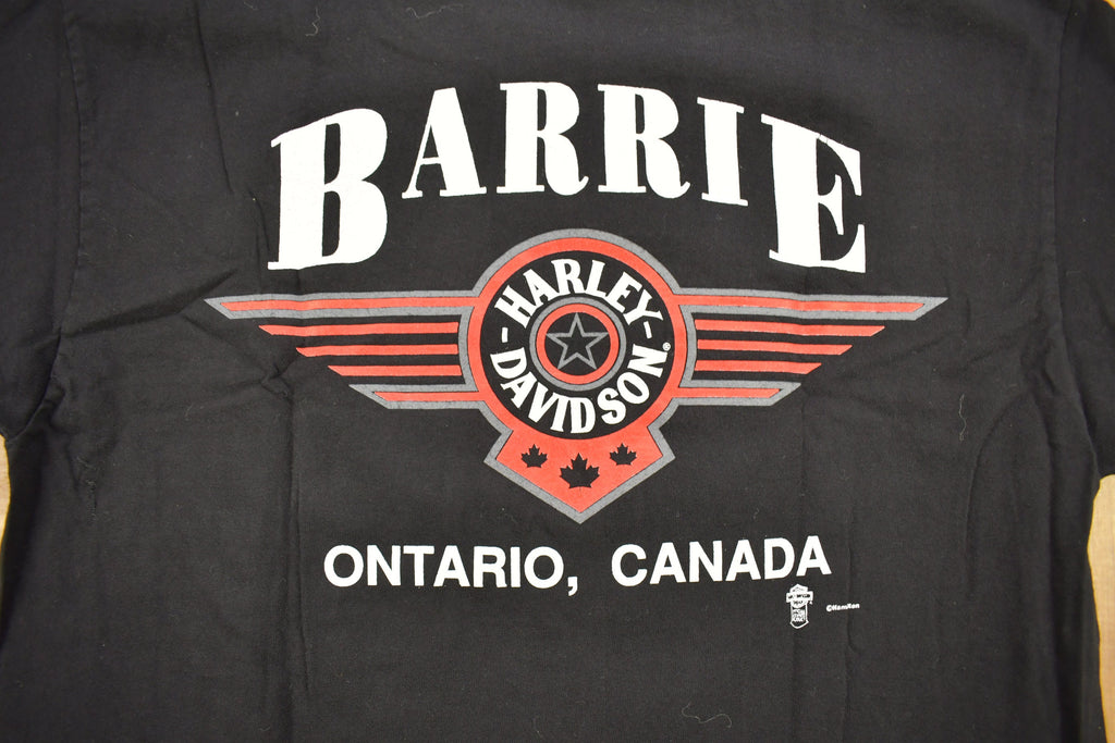 Vintage 1990s Harley Davidson Motorcycles Barrie Ontario Canada T-Shirt