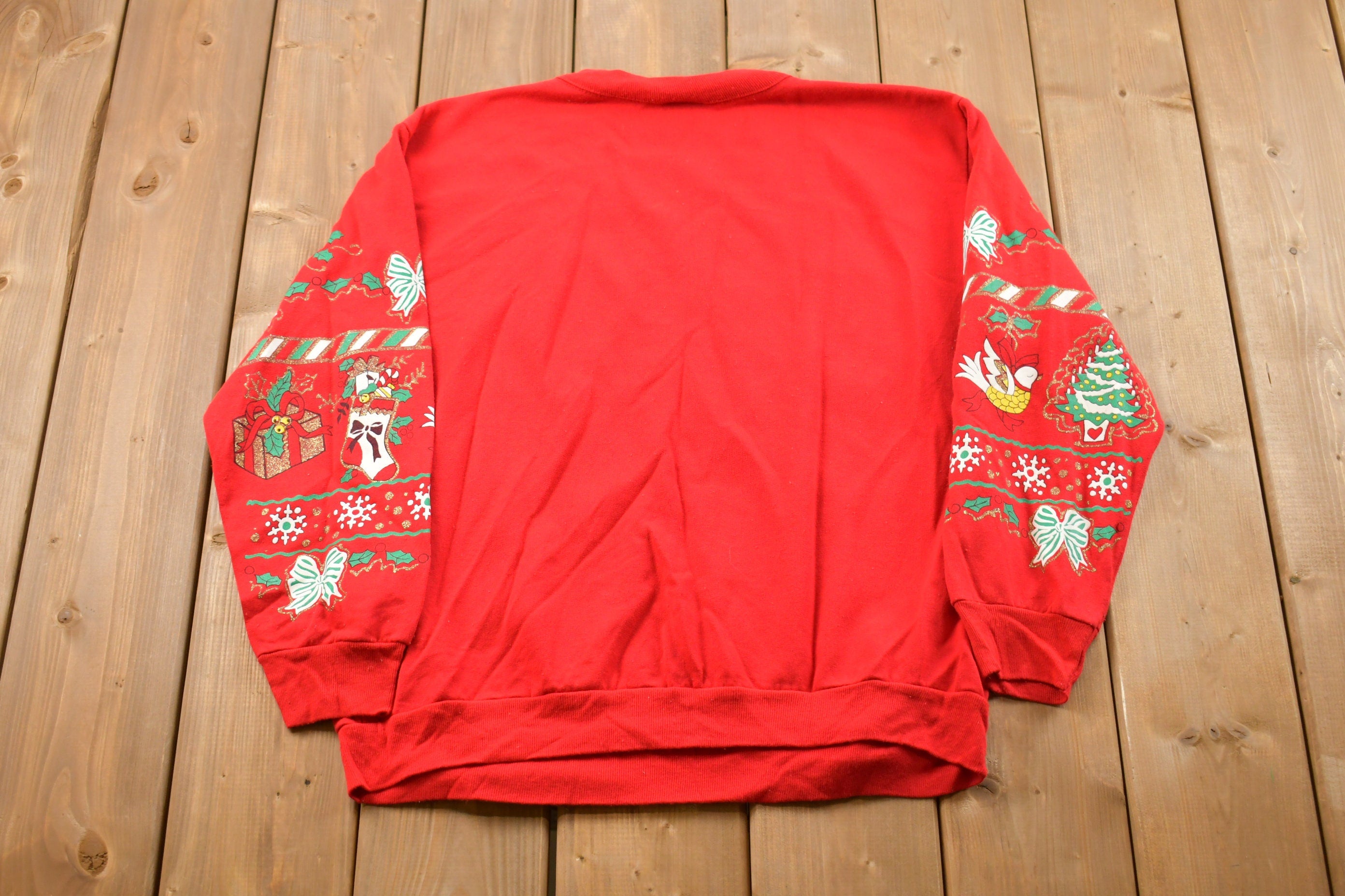 Vintage 1990s Christmas Bear Sweater , 90s Holiday Crewneck , Winter Wear , Festive Graphic Print , Holiday Time , AOP