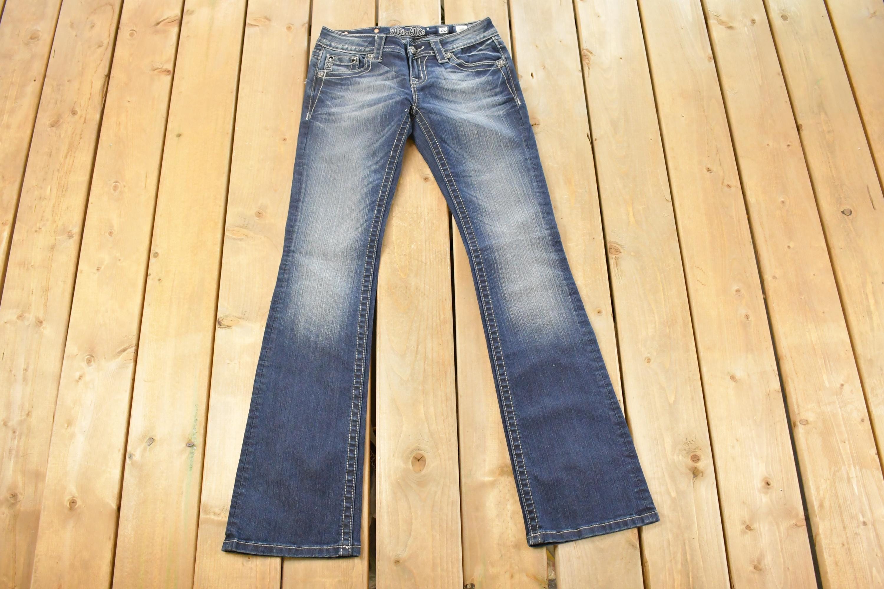 Vintage Deadstock Y2K Miss Me Bedazzled Low Rise Jeans Women's Size 26x31