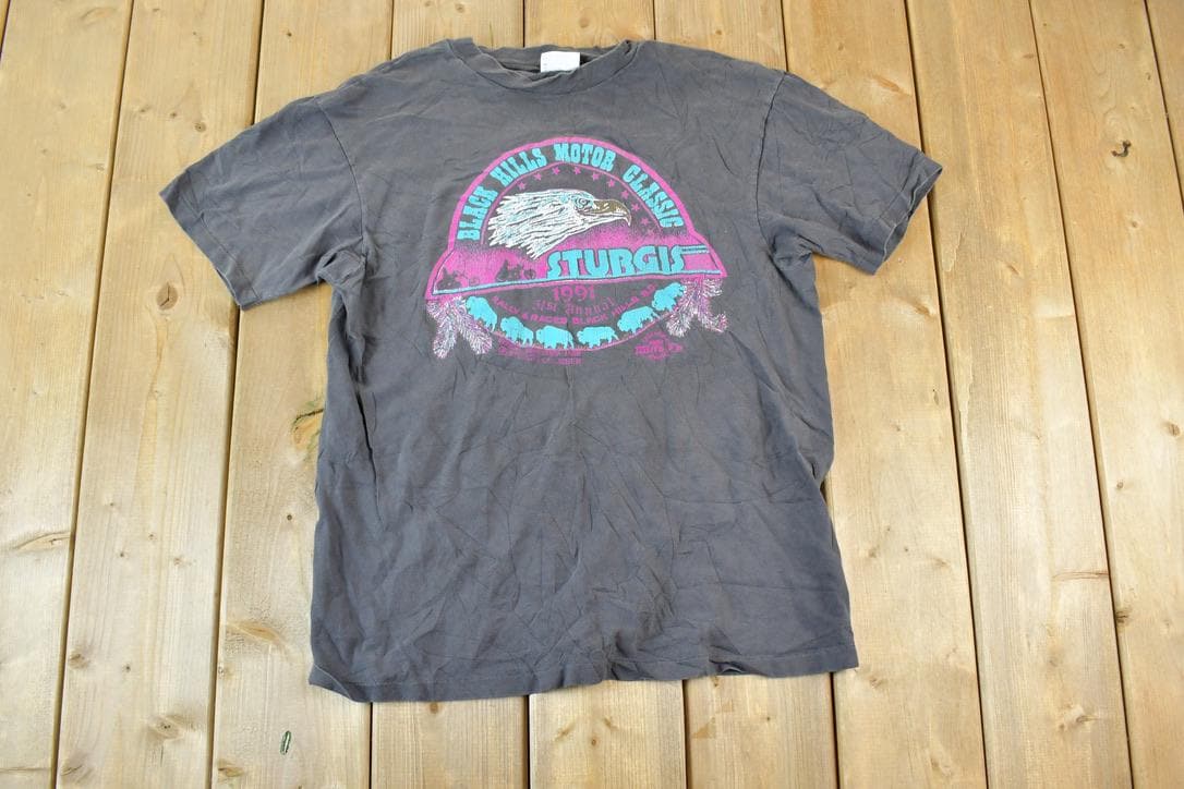 Vintage 1991 Black Hills Sturgis Motorcycle Single Stitch T-Shirt