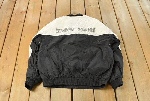 Vintage 1990s Menlow Sports Embroidered Windbreaker Jacket Men's Large / 90s Jacket / Lightweight / Running Athletic Sportswear / Athleisure