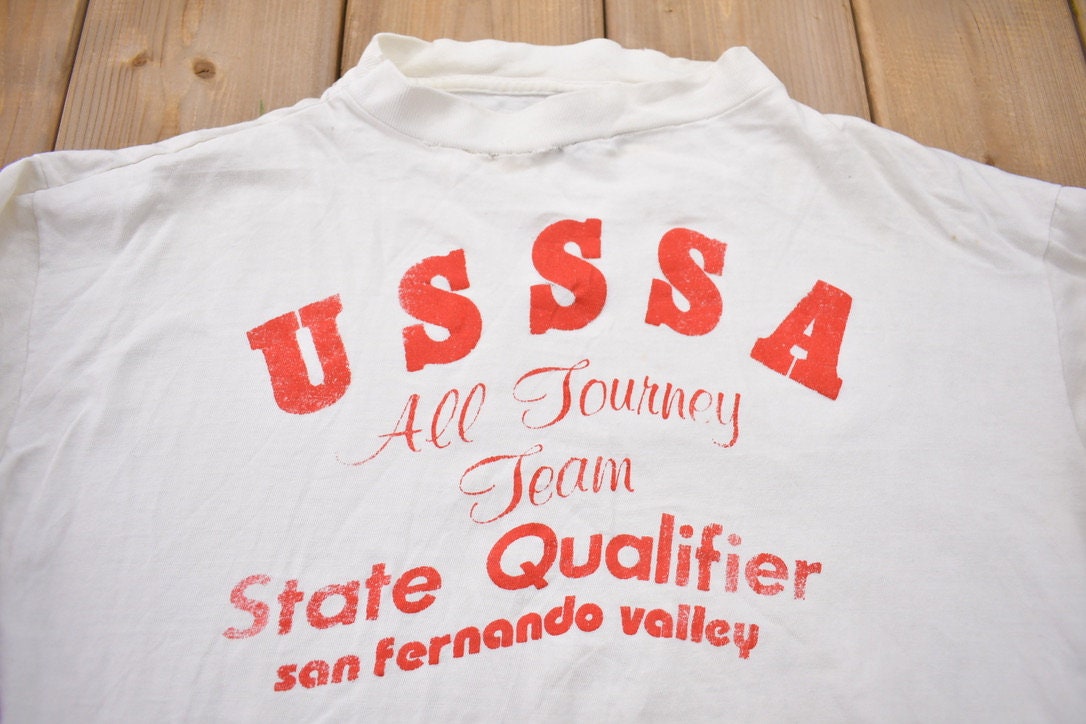 Vintage 1980s USSSA All Journey Team State Qualifier Single Stitch Long Sleeve T-Shirt