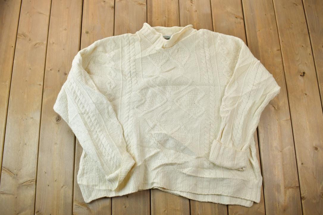 Vintage 1990s Arancrafts 100% Merino Wool Knit Sweater