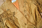 Vintage 1990s VERY TRENDY Brown Suede Fringe Jacket