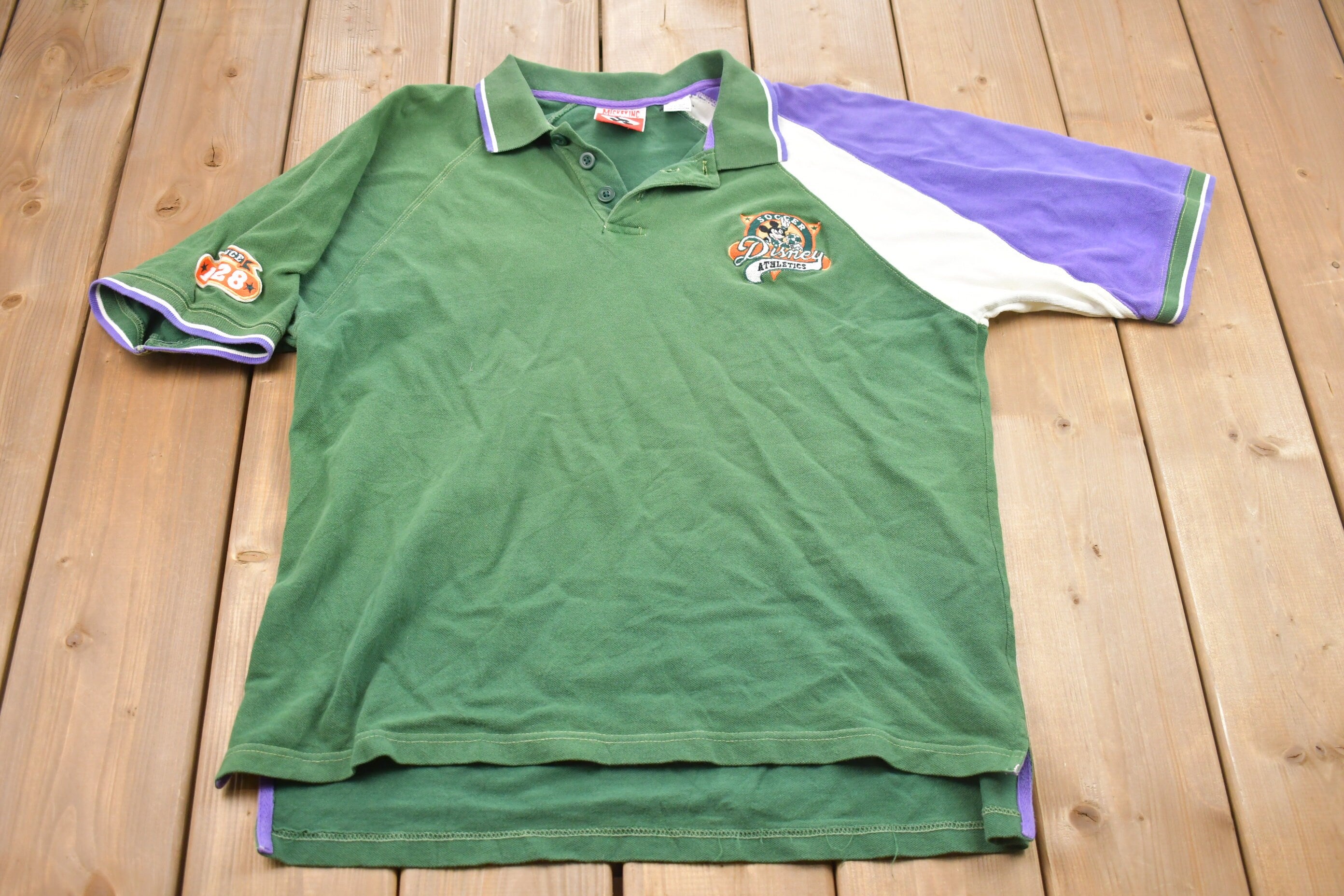 Vintage 1990s Mickey Mouse Disney Soccer Collared Shirt