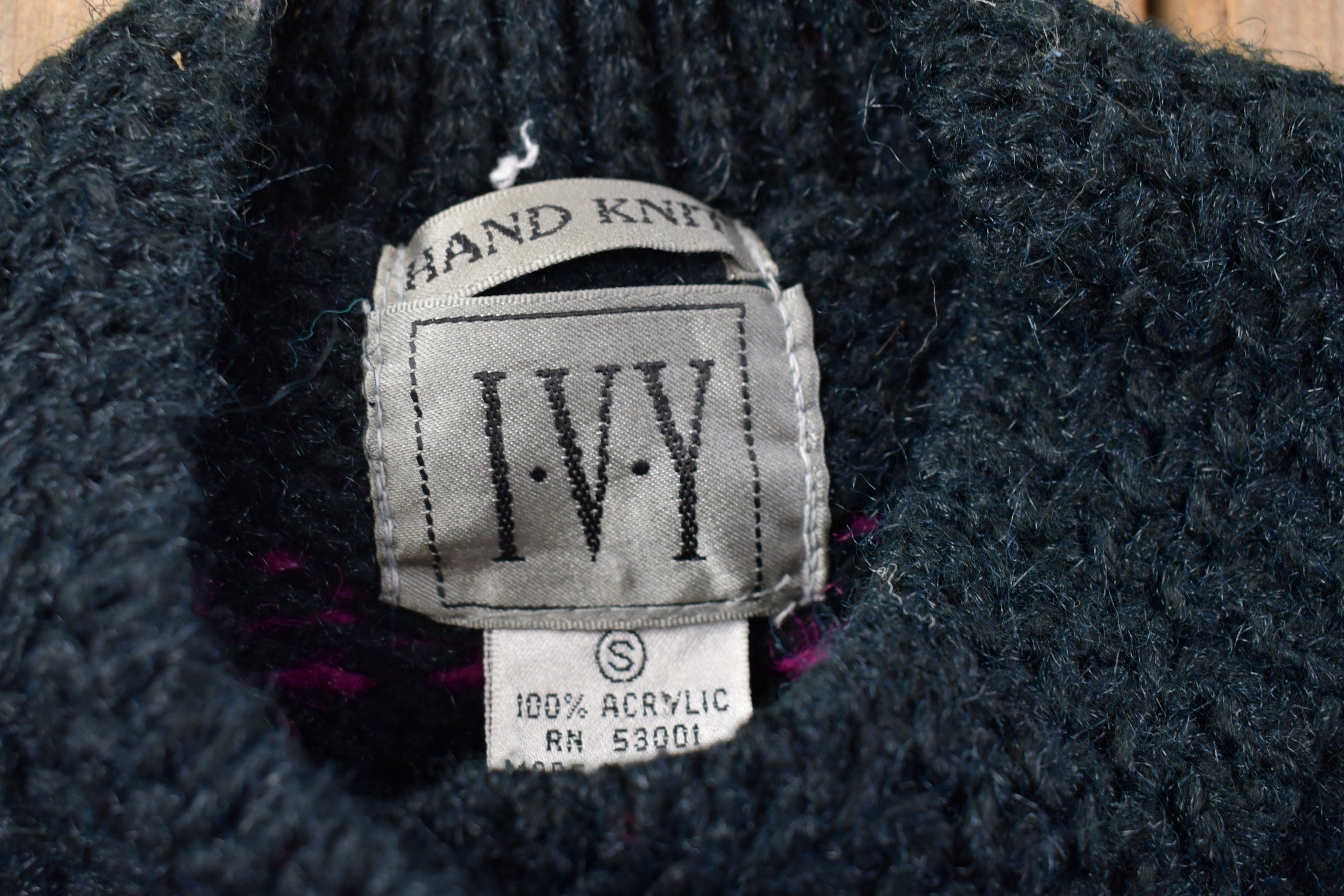 Vintage 1990s Ivy Hand Knitted Button Up Sweater