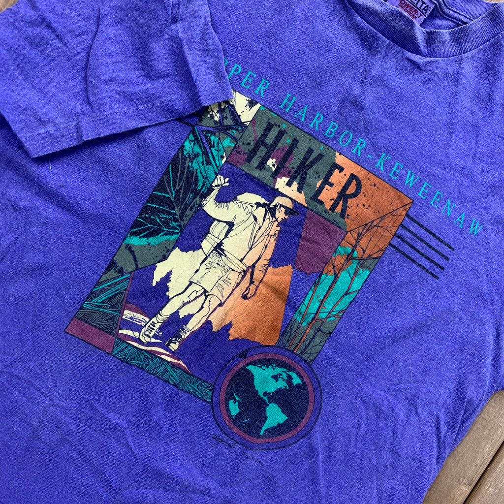 Vintage 1990s Copper Harbor Keweenaw Hiker T-Shirt