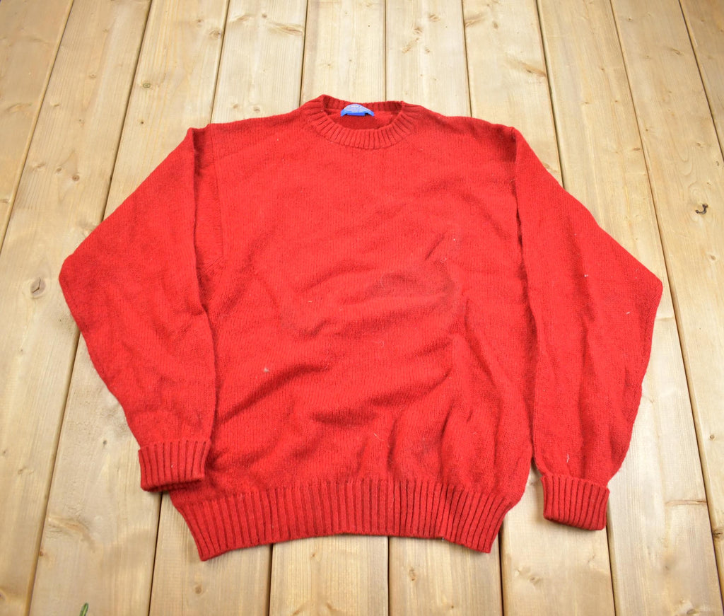 Vintage 1990s Pendleton 100% Wool Red Sweater Made In USA