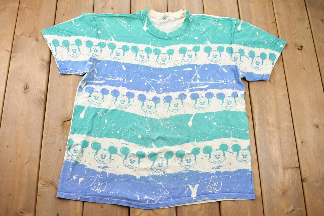 Vintage 1990s Mickey Mouse All Over Print T-Shirt