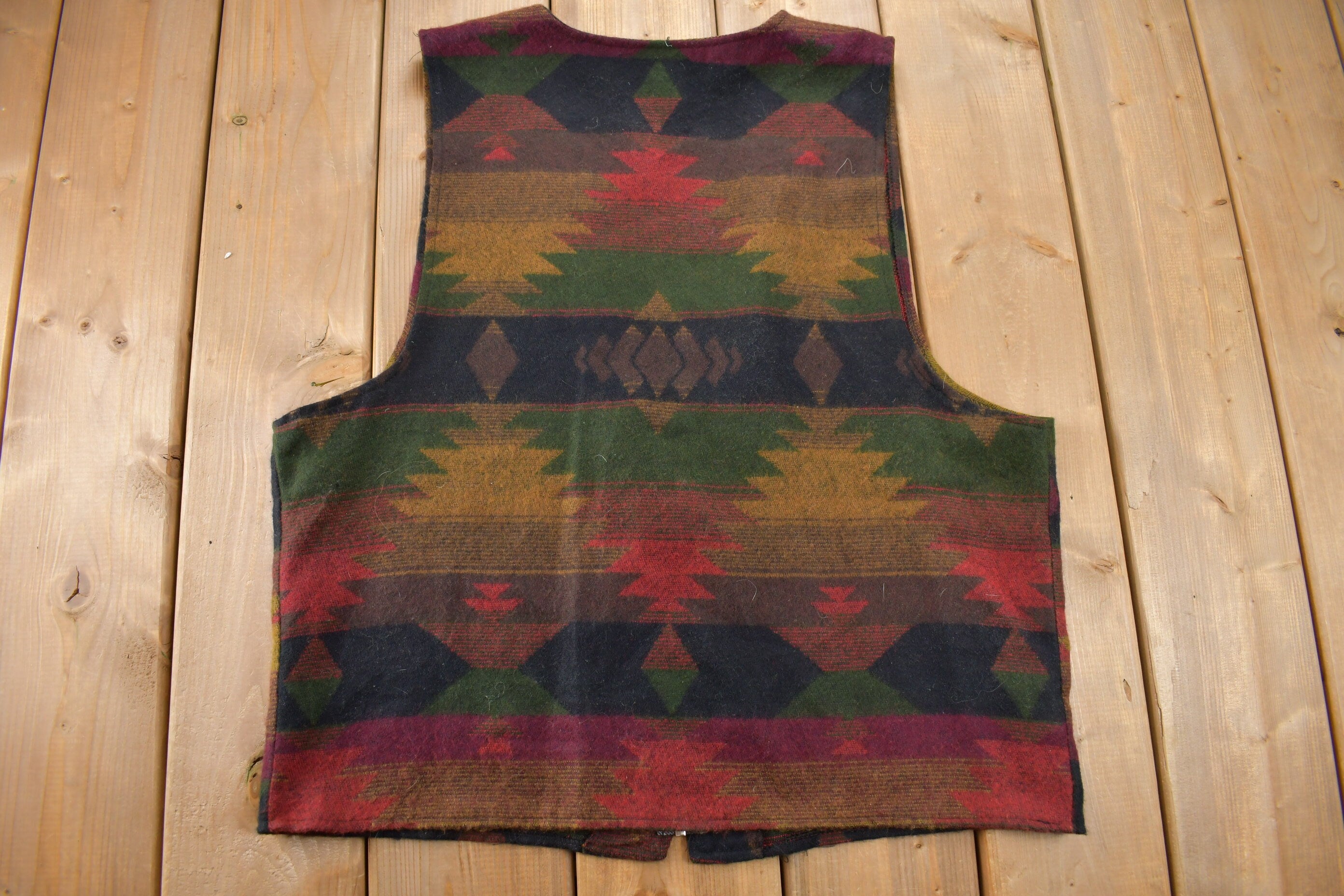 Vintage 1990s Attitudes Aztec Pattern Vest