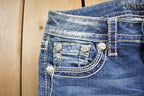 Vintage Y2K Miss Me Bedazzled Low Rise Jeans Size 26x33