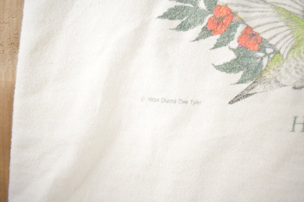 Vintage 1994 Hummingbird Garden Souvenir Travel T Shirt Made In USA