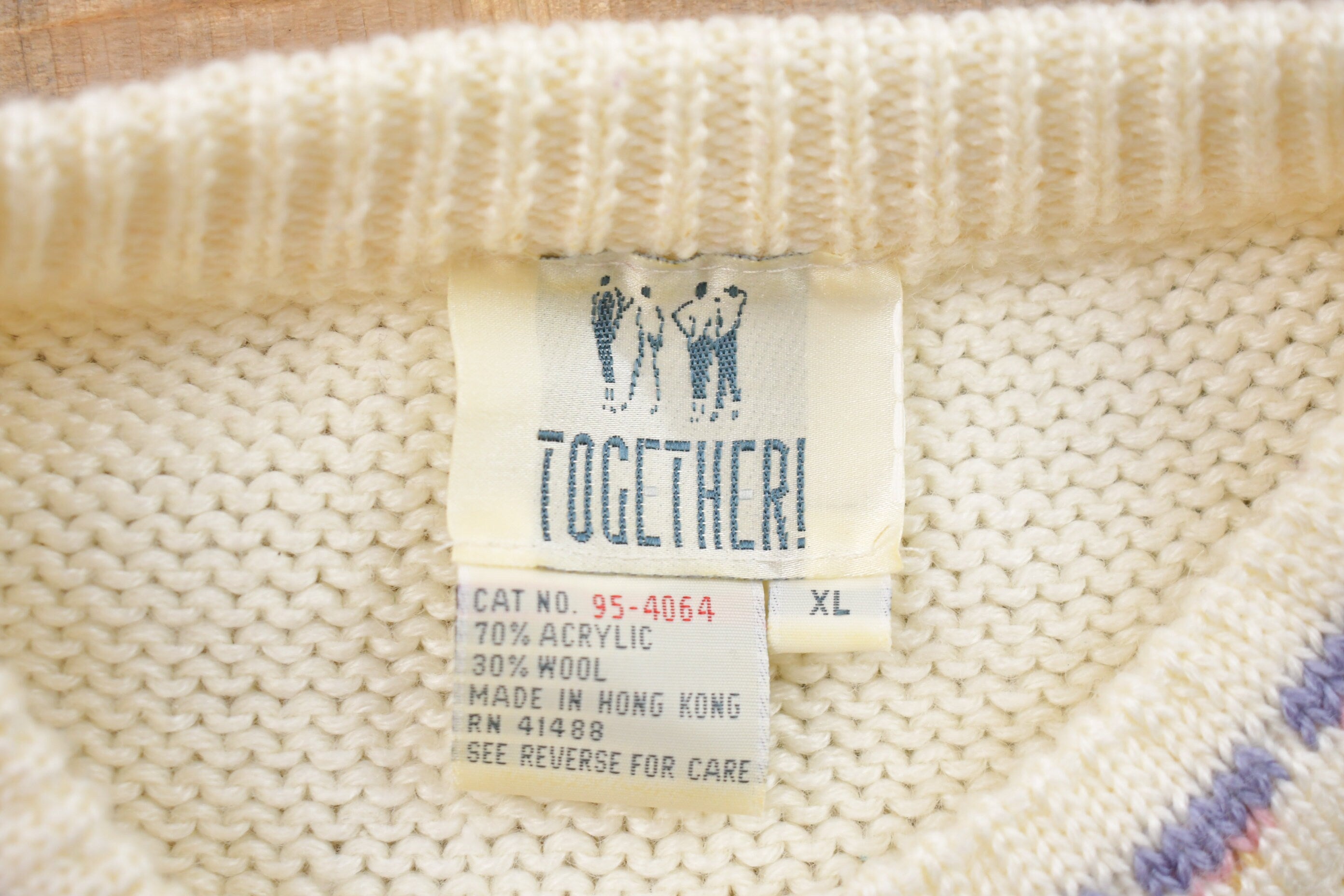 Vintage 1980s Together! Floral Knitted Sweater