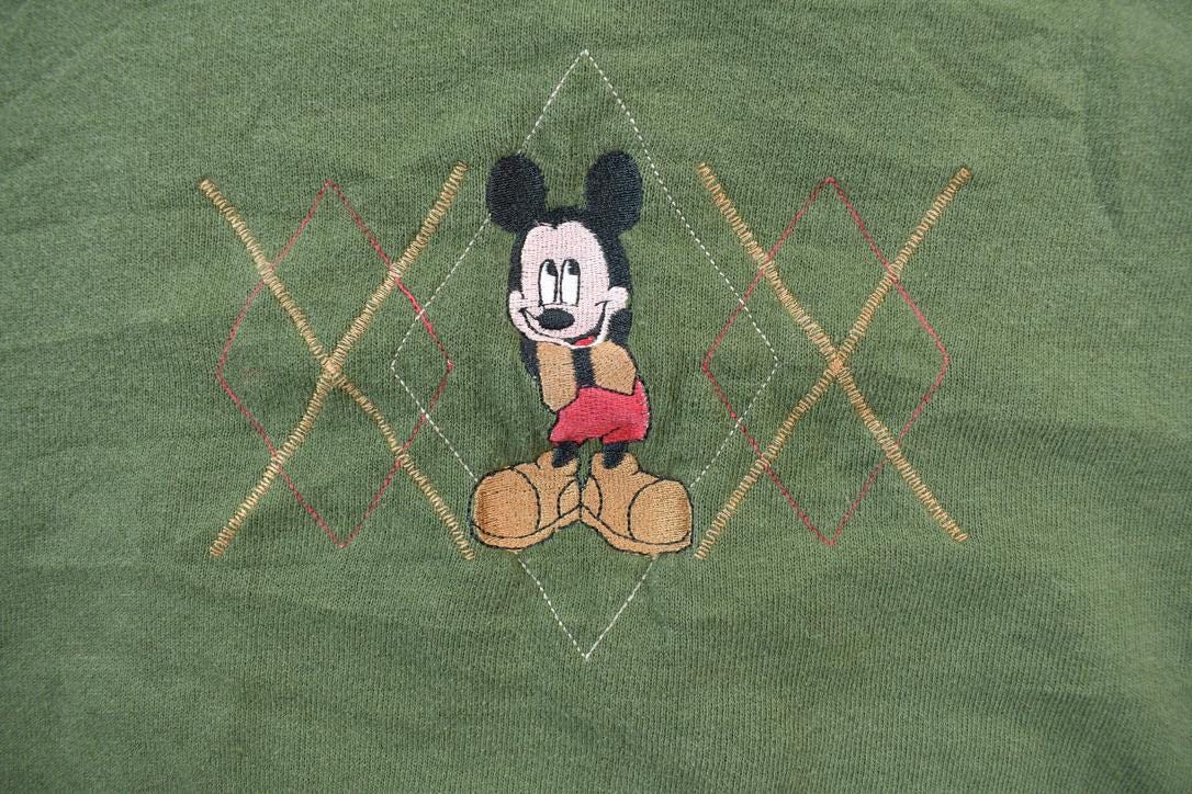 Vintage 1990s Mickey Mouse Disney Crewneck / Vintage Sweatshirt / Vintage Disney / Mickey / Embroidered / Made In USA
