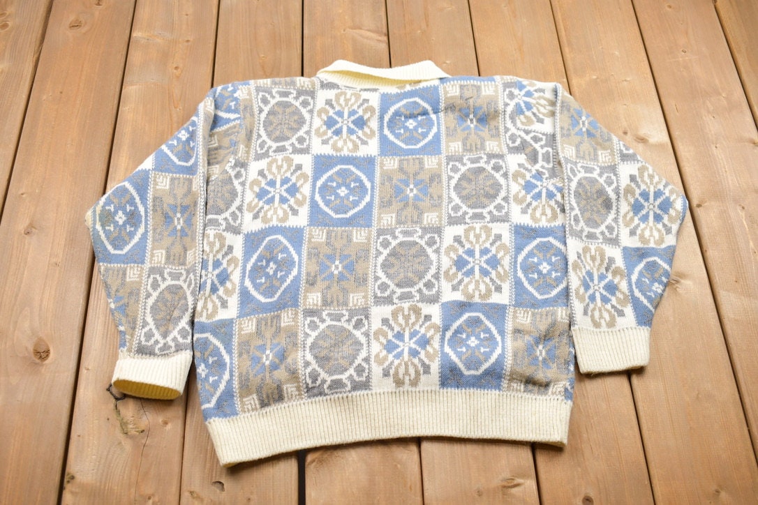 Vintage 1990s Alfred Dunner Knitted Collared Sweater /