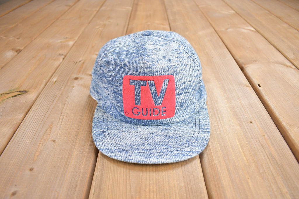 Vintage 1990s TV Guide Acid Wash Snap Back Hat