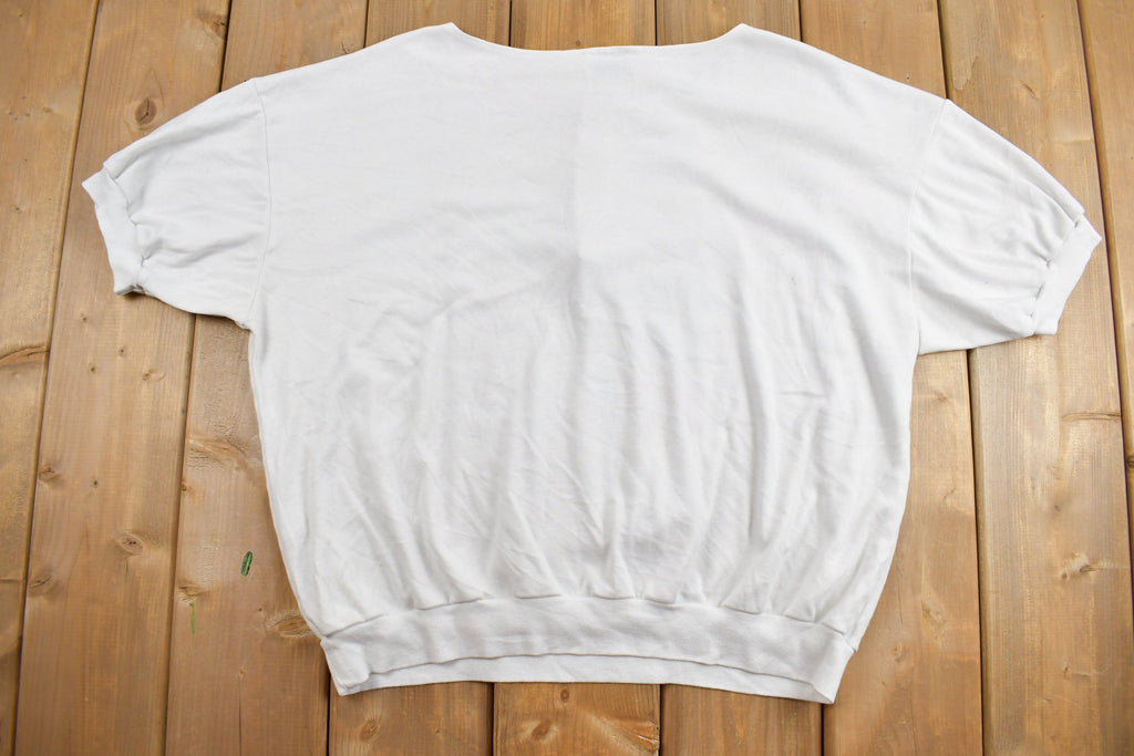 Vintage 1990s Floral Graphic Quarter Button T-Shirt