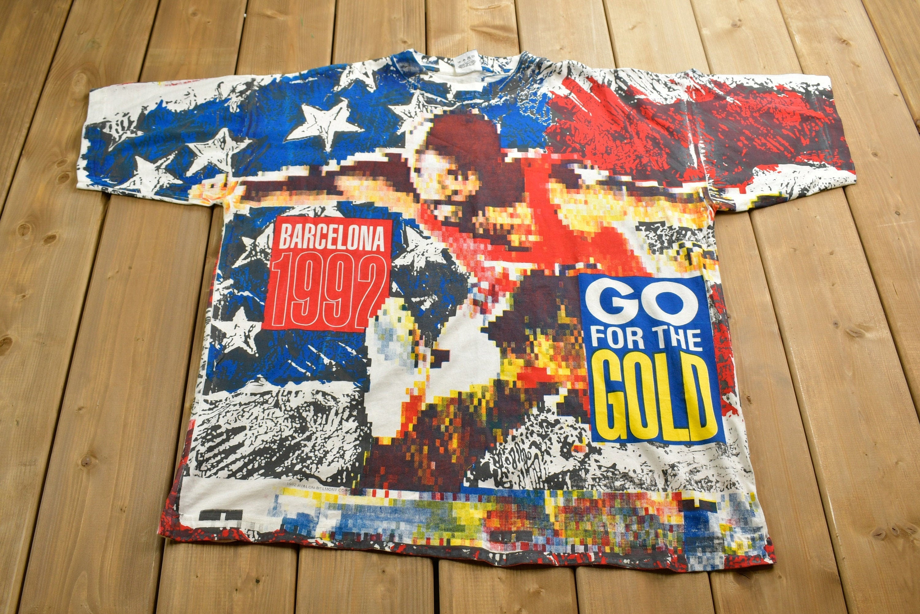 Vintage 1992 Barcelona Olympics All Over Print T-shirt