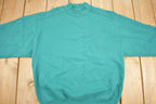 Vintage 1990s Chic Blank Mock Neck Woman's Sweatshirt