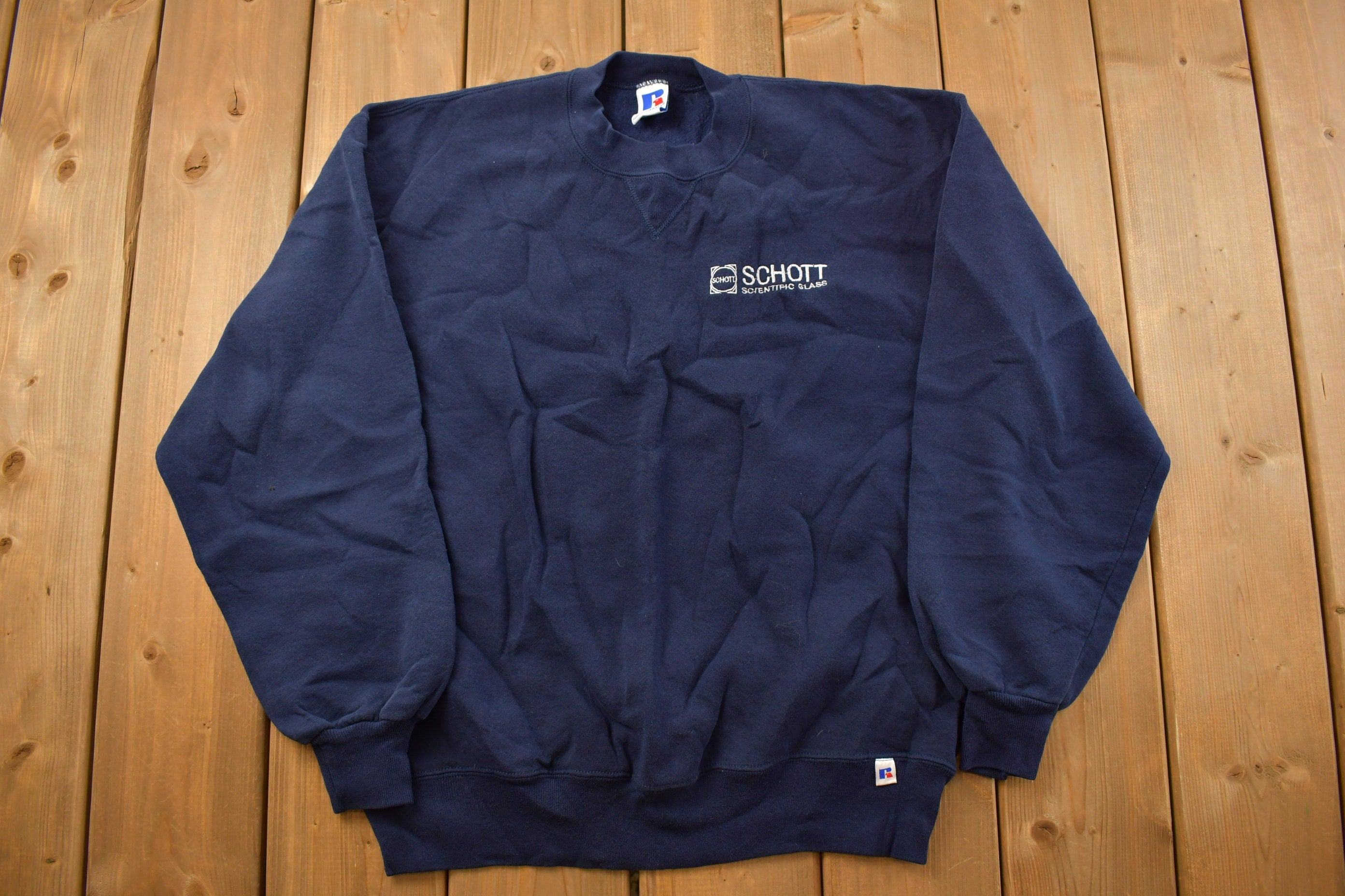 Vintage 1990s Schott Scientific Glass Russell Crewneck Sweatshirt