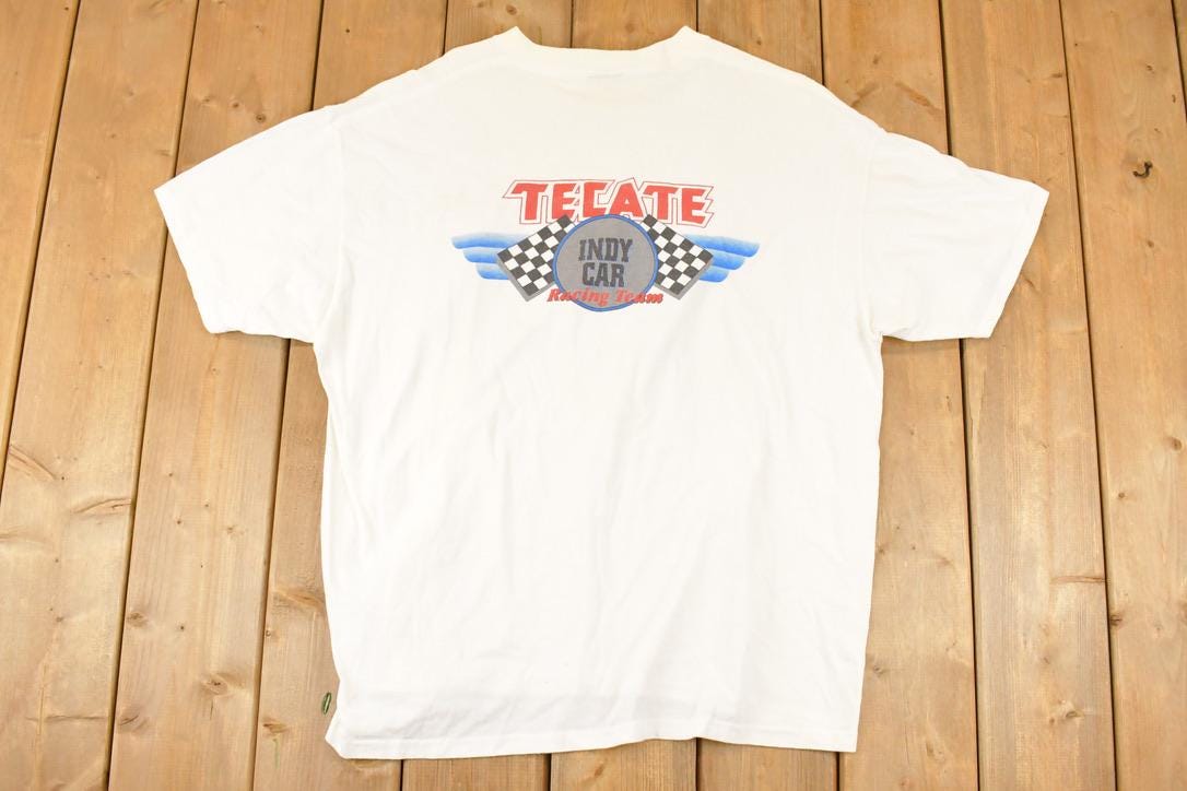 Vintage 1990s Tecate Indycar Racing Team Souvenir T-Shirt Men's XL