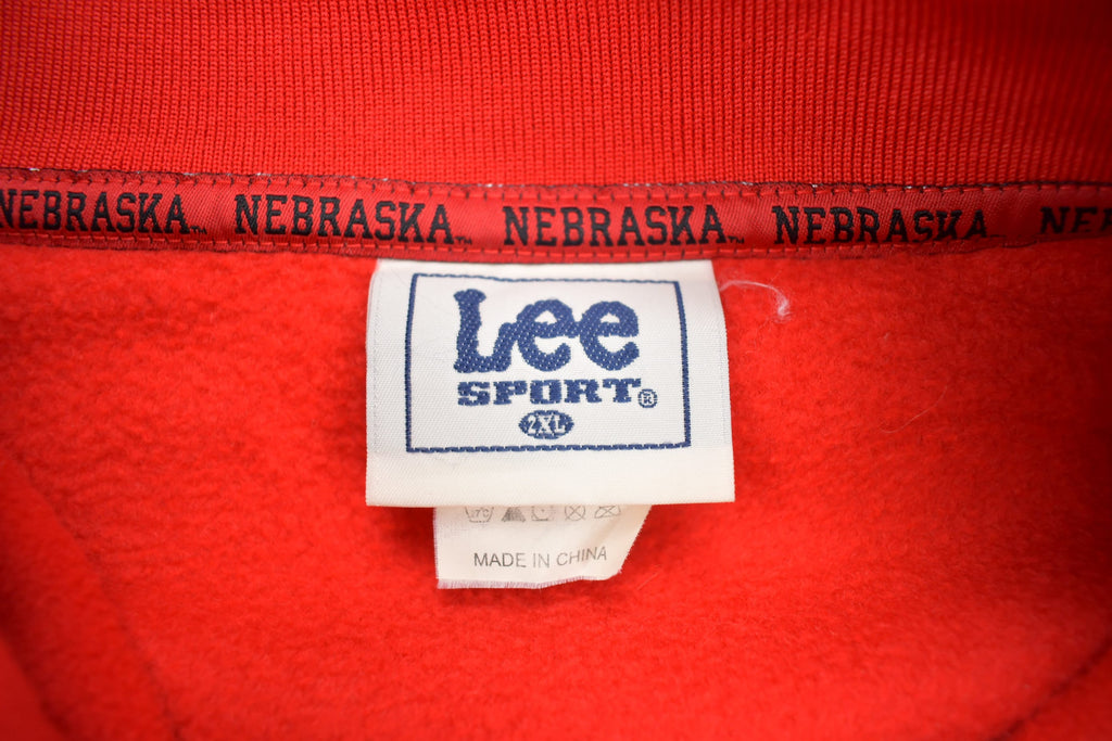 Vintage 1990s NFL Nebraska Huskers Fleece Quarter Zip Up Sweatshirt