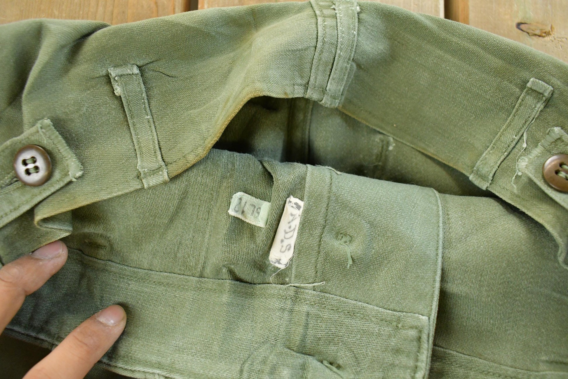 Vintage 1970s Military OG-107 Starched Sateen Fatigue Pants Men's 30 x 32