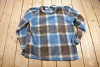 Vintage 1990s Liz Claiborne Plaid Fleece Sweater