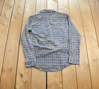 Vintage 1990s Rugged Wear Distressed Plaid Blank Button Up Shirt
