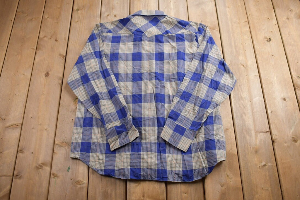 Vintage 1990s Pearl Snap Plaid Flannel Button Up Shirt