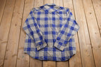 Vintage 1990s Pearl Snap Plaid Flannel Button Up Shirt