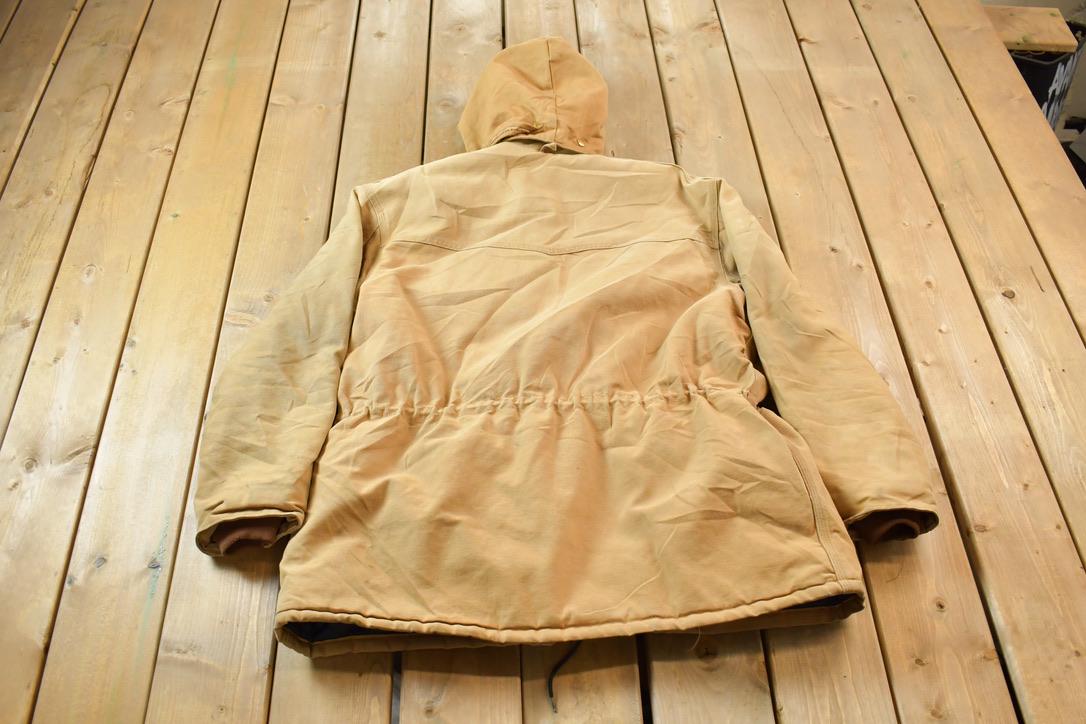 Vintage 1990s Traditional Carhartt Work Coat Snap On Hood