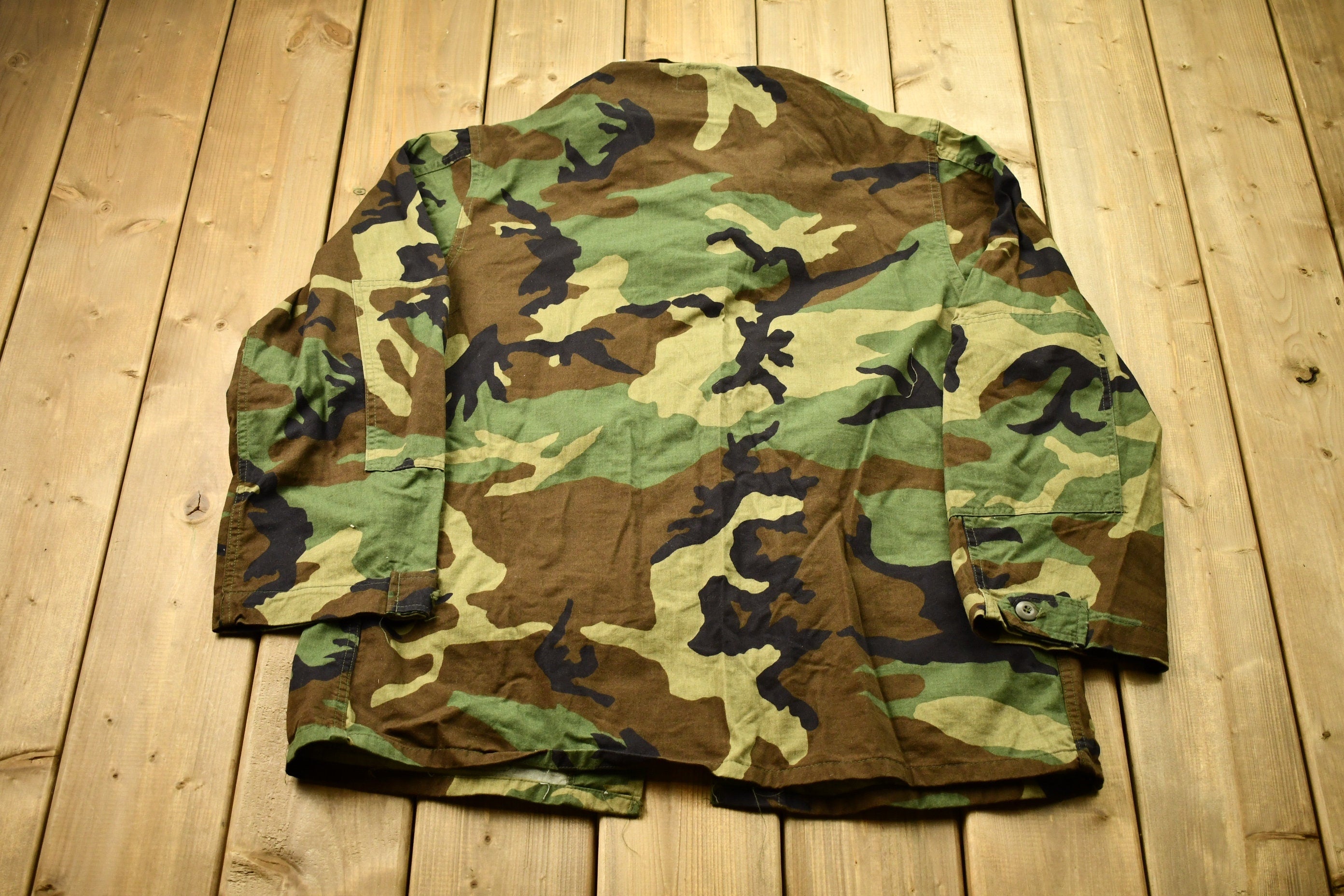 Vintage 1990s Camo Military Field Jacket
