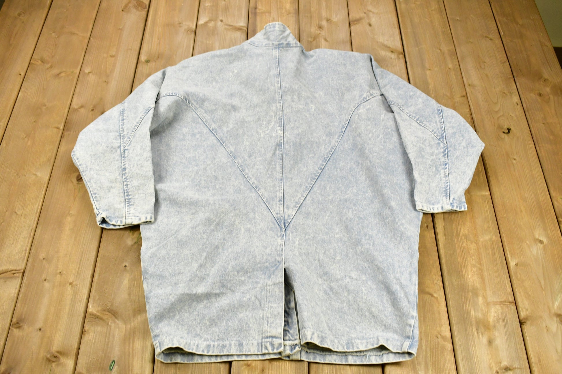 Vintage 1990s Custom Beads Cute Denim Jean Jacket / Vintage Denim / Streetwear / Custom Jacket / Fall Jacket / Made In USA / Torpedo