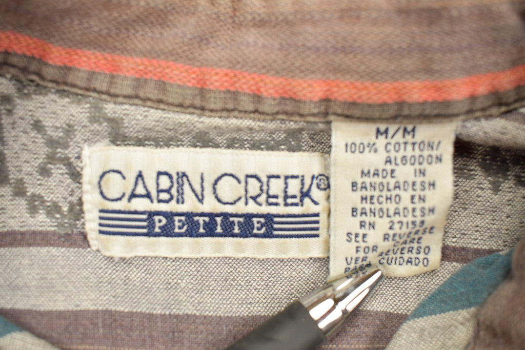 Vintage 1990s Cabin Creek Petite Striped Half Button Up Shirt