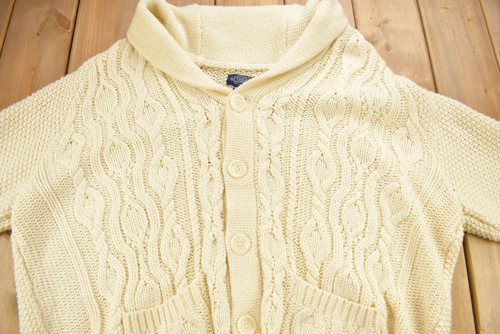 Vintage 1990s Deadstock Retreat Cable Knitted Cardigan Sweater