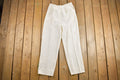 Vintage 1980s White Pleated Trousers Size 32 x 31.5