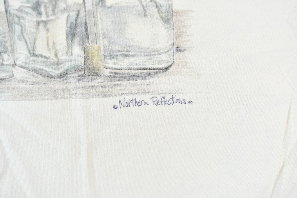 Vintage 1990s Northern Reflections Cottage Essentials Single Stitch Still Life Sketch Graphic T-Shirt