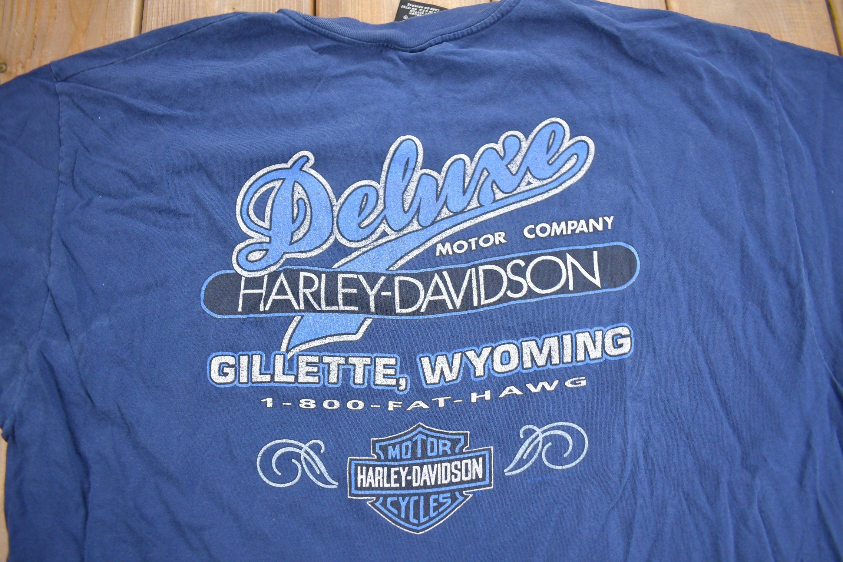 Vintage 1990s Harley Davidson Gillete Wyoming Motorcycles T-Shirt