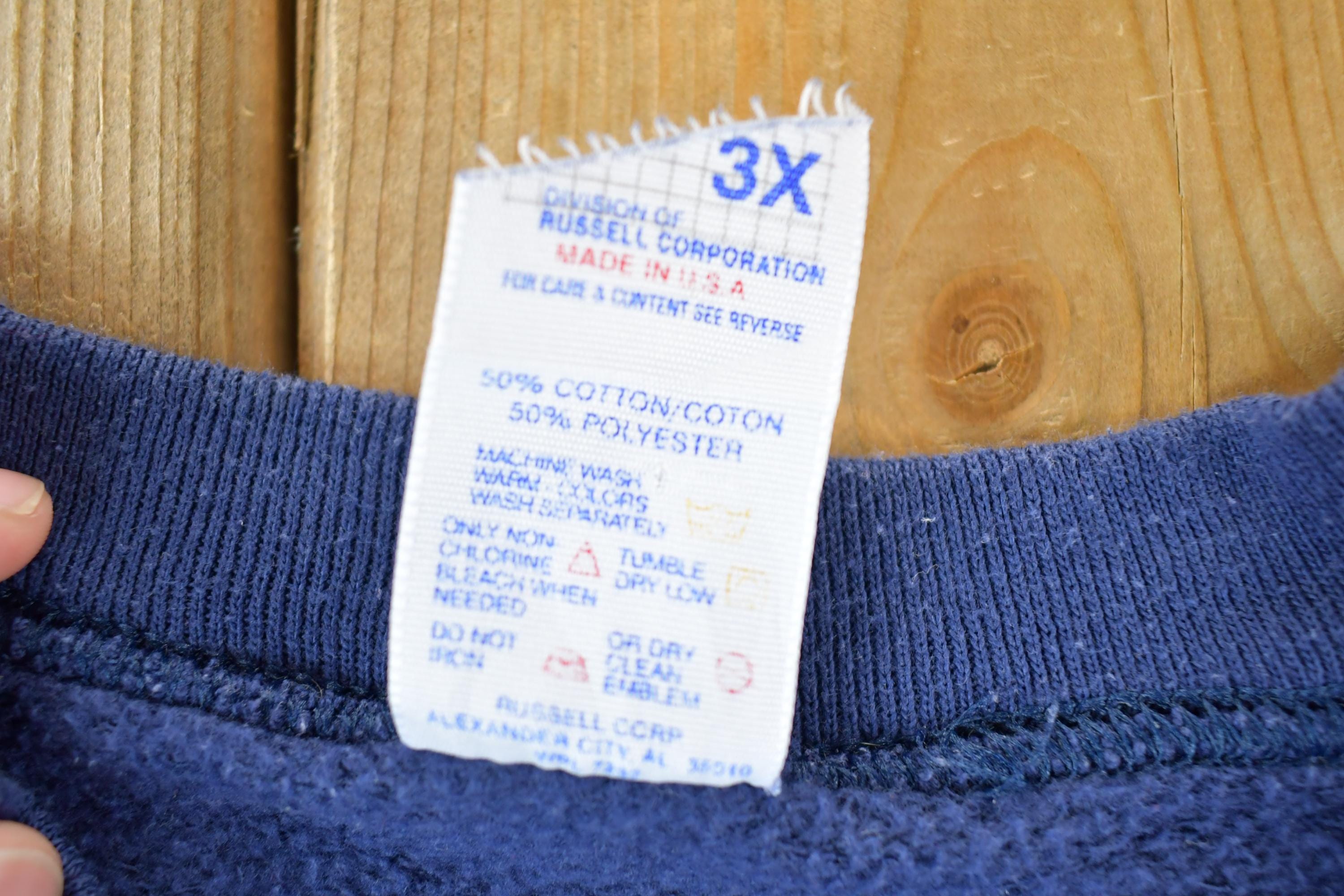 Vintage 1990s Jerzees Blank Blue Crewneck Sweatshirt Men's 3XL