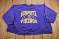 Vintage 1980s Minnesota Viking NFL Graphic Raglan Crewneck Sweatshirt