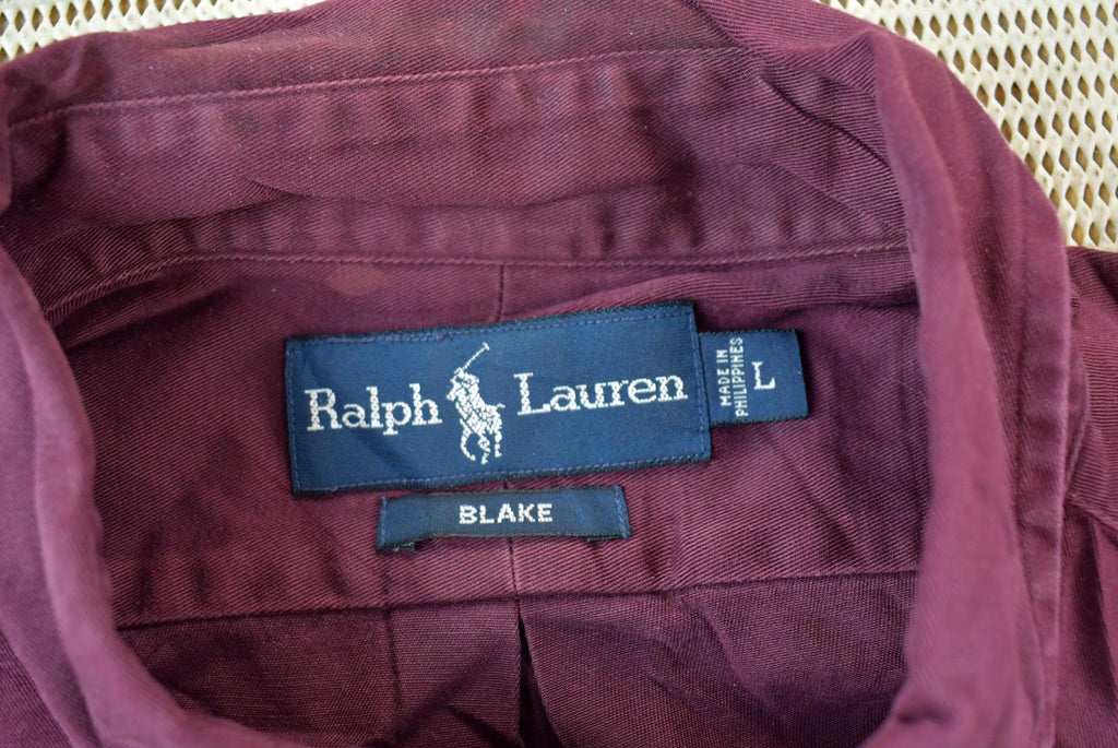 Vintage 1990s Ralph Lauren Blake Small Pony Red Button Up Shirt Size L