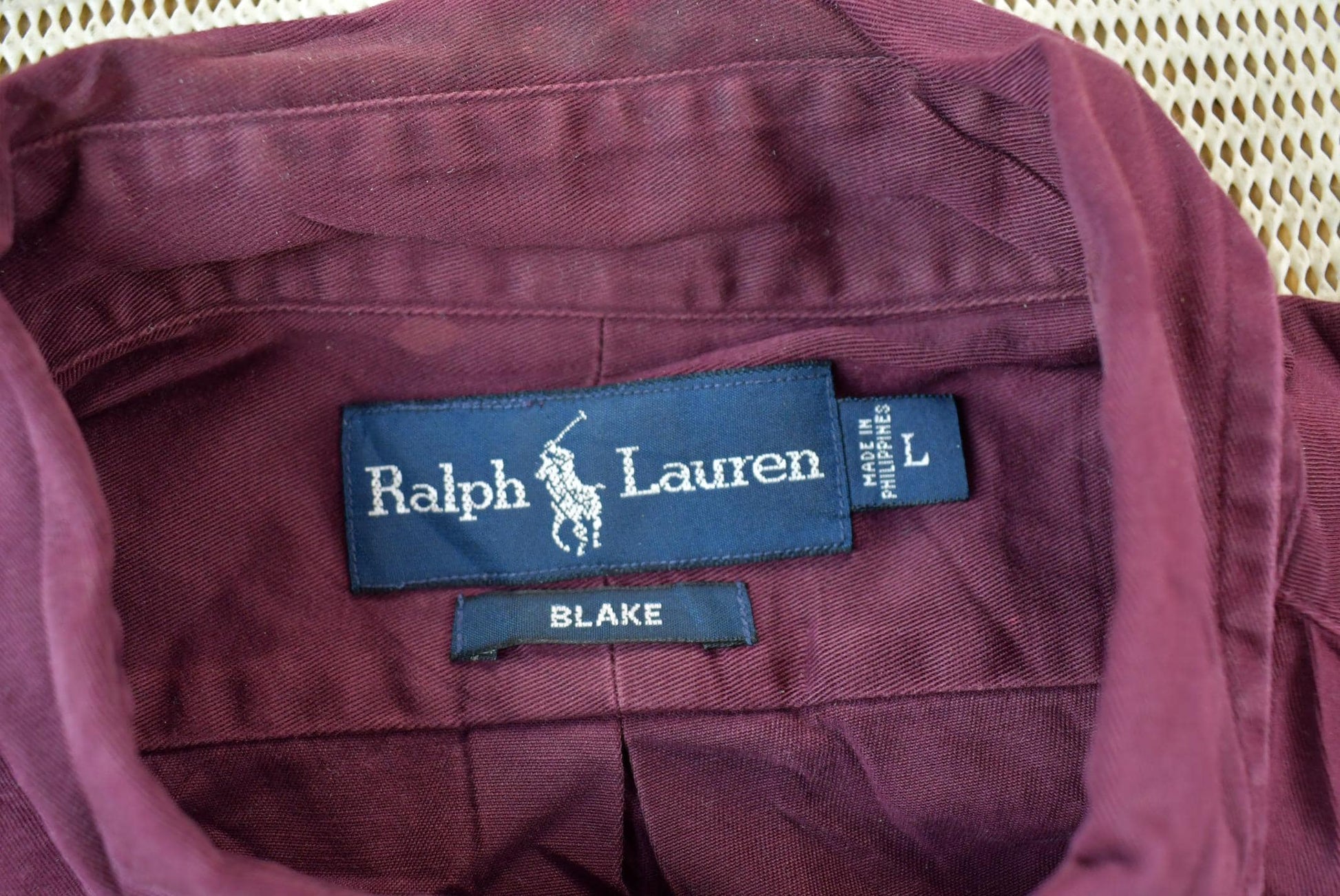 Vintage 1990s Ralph Lauren Blake Small Pony Red Button Up Shirt Size L