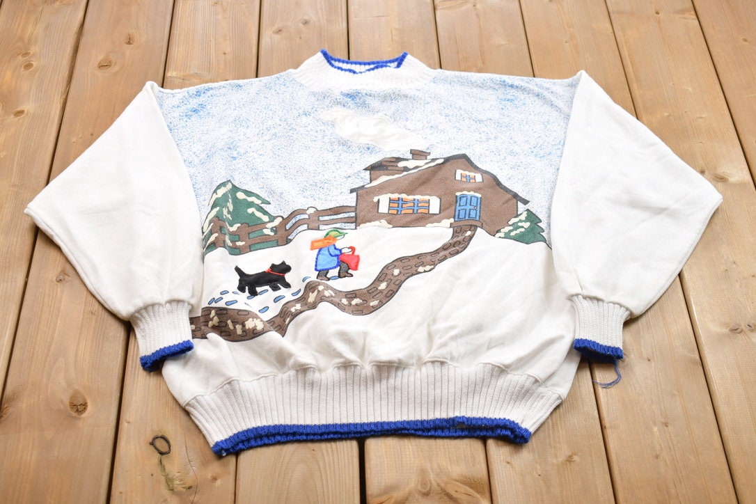 Vintage 1990s Winter Theme Crewneck Sweater